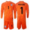 England Jordan Pickford #1 Torwart Heimtrikot EM 2024 Langarm (+ kurze hosen)